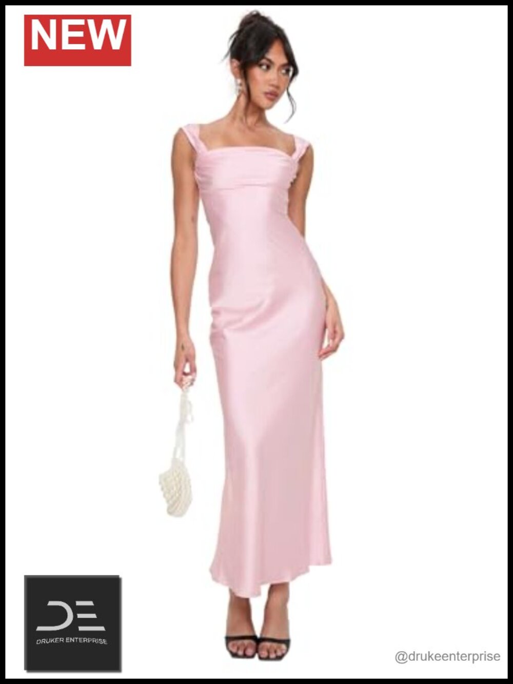 Satin Off-Shoulder Maxi Dress Ruched Bust Formal Special Occasion